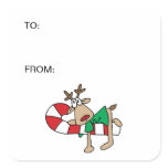 Rudolph en un Candycane pegatinas