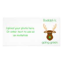 Rudolph es regalos y tes verdes del navidad que va tarjetas fotográficas 