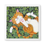 Rueda en el trébol - imán del arte del gato imanes