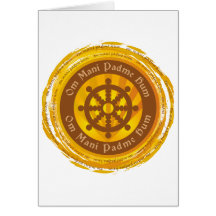 Rueda tibetana de Dharma del mantra Tarjetón