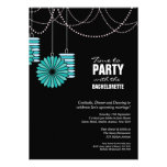 Ruedas de linternas del papel azul de la aguamarin invitaciones personalizada