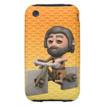 Ruedas divertidas del cuadrado de la bici del homb iPhone 3 tough funda