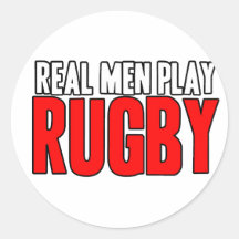 Rugbi real del juego de los hombres etiquetas redondas