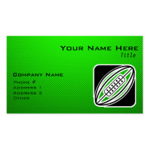 Rugbi verde plantilla de tarjeta personal
