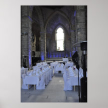 Ruina de la iglesia del banquete del boda de la is poster