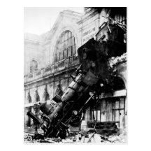 Ruina del tren en Montparnasse, el 22 de octubre d Tarjetas Postales