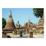 Ruinas antiguas de la tarjeta Tailandia-En blanco 