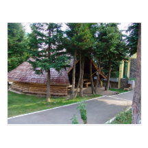 Rumania, gazebo de madera tradicional tarjetas postales
