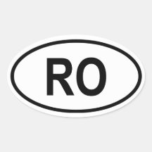Rumania "RO " Pegatinas Óval Personalizadas