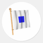 S de la bandera náutica ' etiqueta redonda