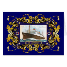 S.S. Nave del buque de vapor del vintage de Manhat Tarjeton