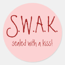 S.W.A.K. ¡sellado con un beso! pegatina