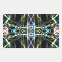Sacred_Geo_Fractal_6 Rectangular Pegatinas