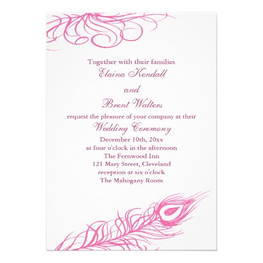 Sacuda sus plumas de cola que casan la invitación 