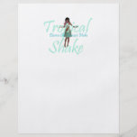 Sacudida tropical de la CAMISETA Tarjetas Publicitarias