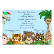 Safari lindo es una fiesta de bienvenida al bebé d invitaciones personales 