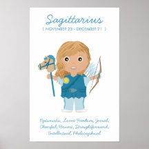 Sagitario - poster del horóscopo del chica
