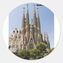 Sagrada Familia Barcelona España Etiqueta Redonda