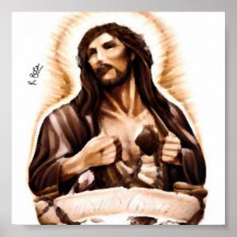 Sagrado Corazón Original Oils Artwork Poster