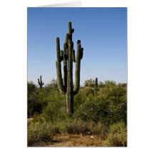 Saguaro en la tarjeta de felicitación del desierto
