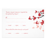 Sakura rojo florece la felicidad doble que casa RS invitaciones