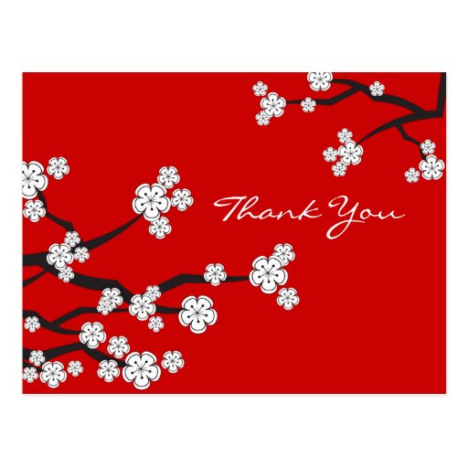 Sakuras blanco agradece le/la postal de la invitac