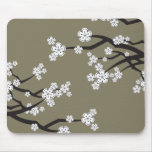 Sakuras blanco florece el regalo elegante oriental tapete de ratón