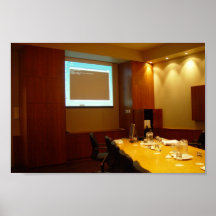 Sala de reunión con la exhibición del proyector poster