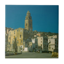 Salerno, iglesia y ciudad tejas  ceramicas