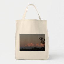Salida de la luna del invierno bolsas lienzo