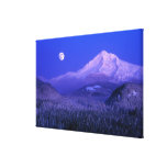 Salida de la luna durante el invierno de la capill impresión en lienzo estirada