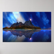 Salida de la luna - isla de la tranquilidad poster