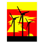 Salida del sol del molino de viento postal