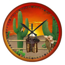 Salida del sol occidental relojes de pared
