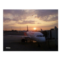 Salida del sol, postal del aeroplano