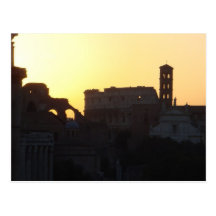 Salida del sol sobre el foro romano postales