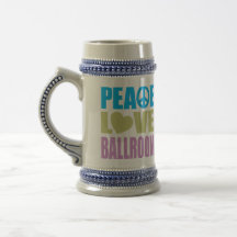 Salón de baile del amor de la paz tazas