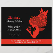 Salón de belleza (ladrillo de fuego) flyer personalizado