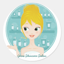 Salón de Skincare del resplandor Etiquetas Redondas
