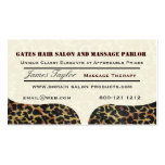 Salón del masaje del estampado leopardo plantilla de tarjeta de negocio