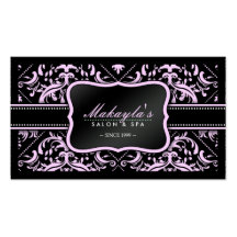 Salón elegante y balneario rosados y negros del da tarjeta de negocio