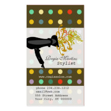 Salón retro de Polkadot del estilista Tarjeta De Visita