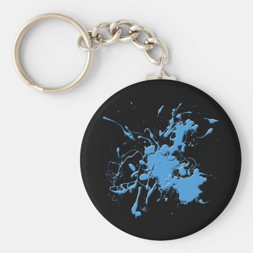 SALPICADURA AZUL CLARA DE LA PINTURA LLAVEROS PERSONALIZADOS