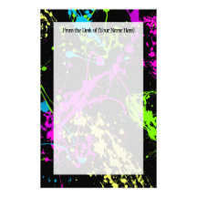 Salpicadura de neón retra fresca de la pintura en  papelería personalizada