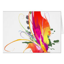 Salpicaduras abstractas de la pintura de la ave de felicitación