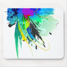 Salpicaduras abstractas de la pintura del pavo rea tapete de ratones