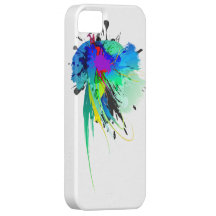 Salpicaduras abstractas de la pintura del pavo rea iPhone 5 protector