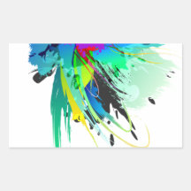 Salpicaduras abstractas de la pintura del pavo rea rectangular altavoces