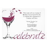 Salpicar la invitación del fiesta del Merlot