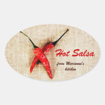 salsa caliente rústica de la salsa de las pimienta calcomanías de óvales